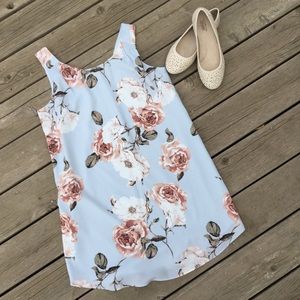 Fleur Bleue Floral Shift Dress Blue Pink Size 6